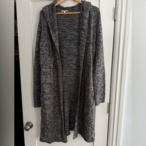 Mystree blue and cream Hooded Cardigan